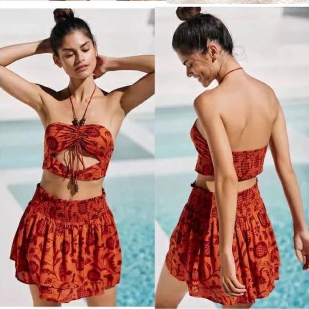 By Anthropologie Beaded Skirt Set